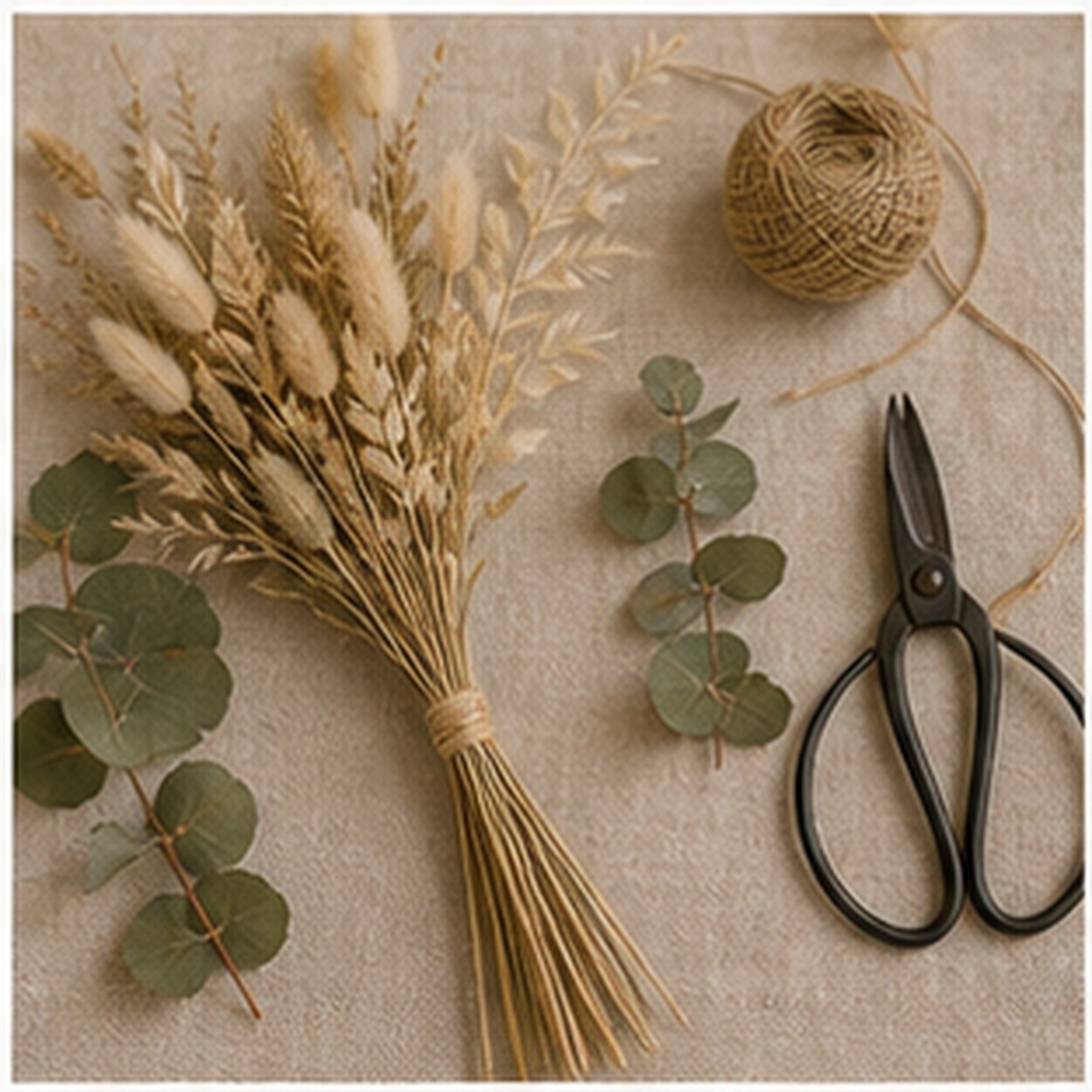 Linen Field Dried Stems Bundle